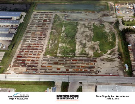 Tube Supply Warehouse Aerial Photo of Job Site © BRAVE / ARCHITECTURE Houston Architecture Architect Firm