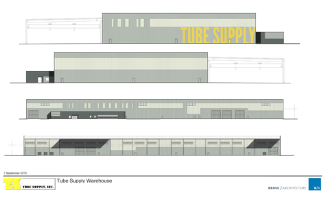 Tube Supply Warehouse Rendering © BRAVE / ARCHITECTURE Houston Architecture Architect Firm