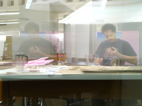 Pics of the Week ::: 2x © Peter Ho Photo of guy building a model in the University of Houston Gerald Hines School of Architecture
